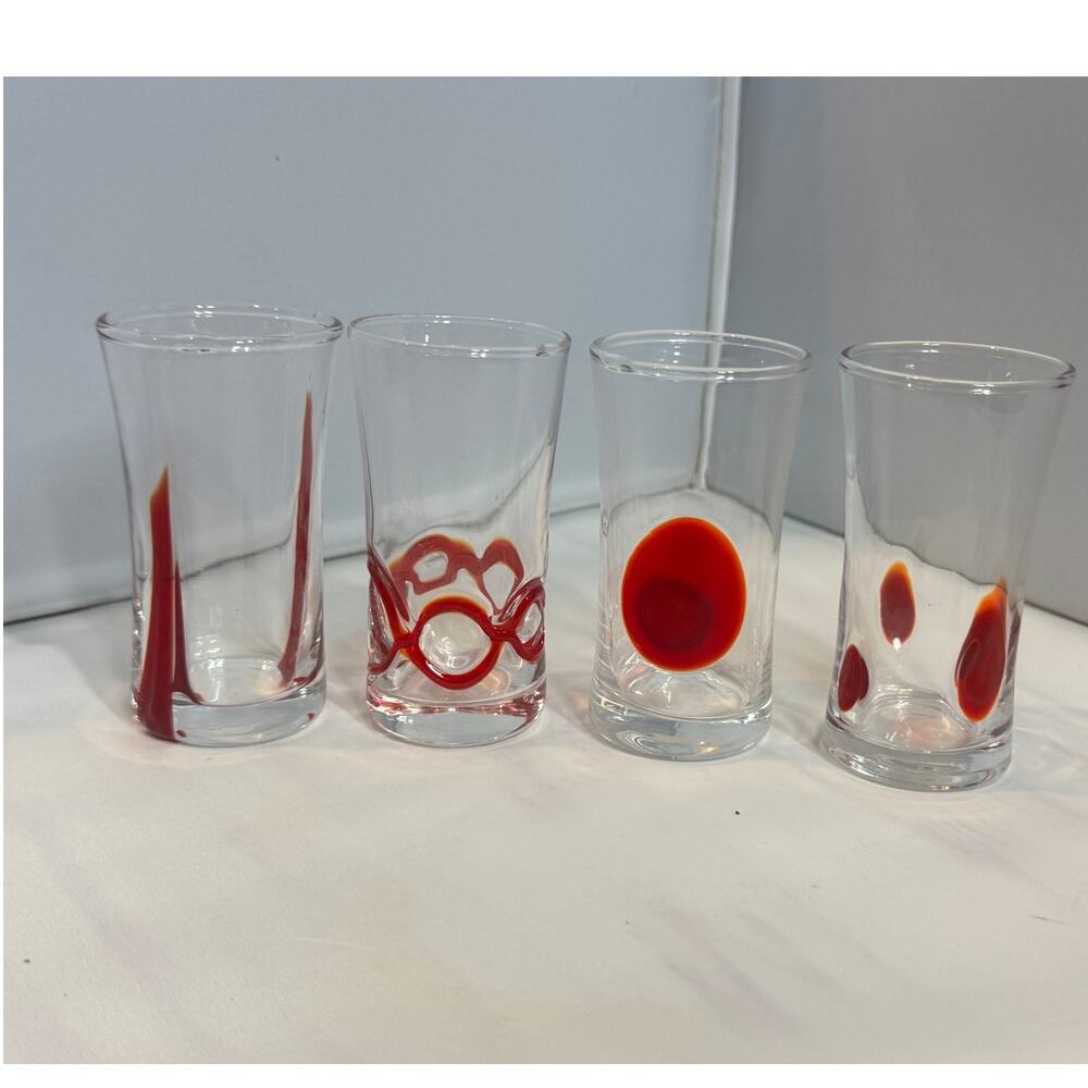 Pier 1 shooter shot glass,‎ red , cordials 2 oz